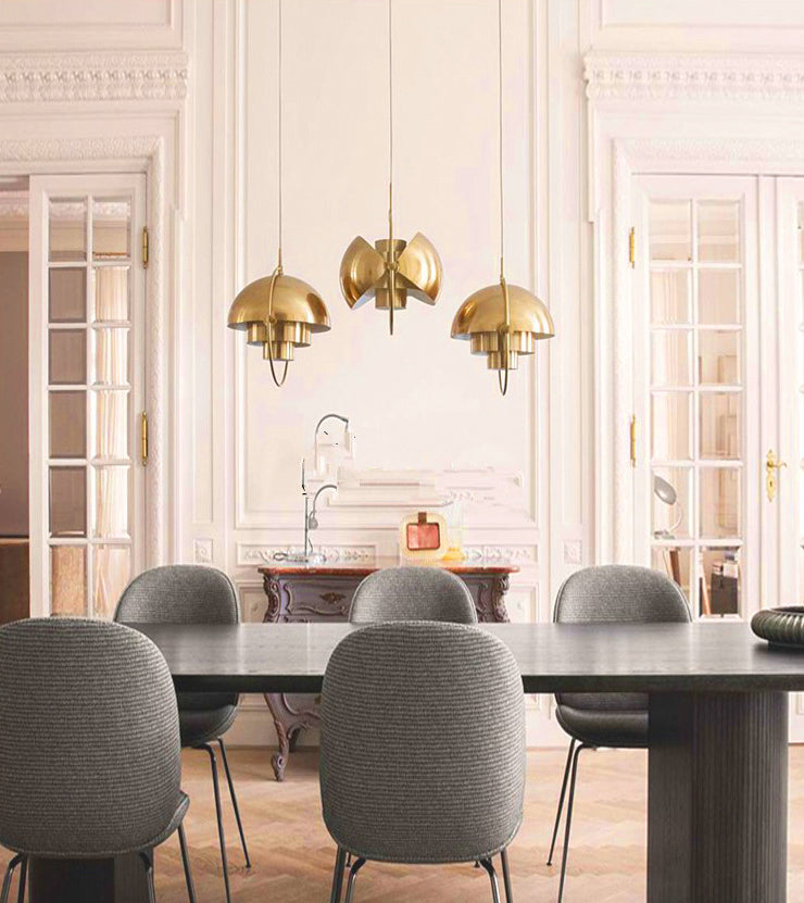 Contemporary Shaded Hanging Light Fixture Metal Living Room Ceiling Pendant Light