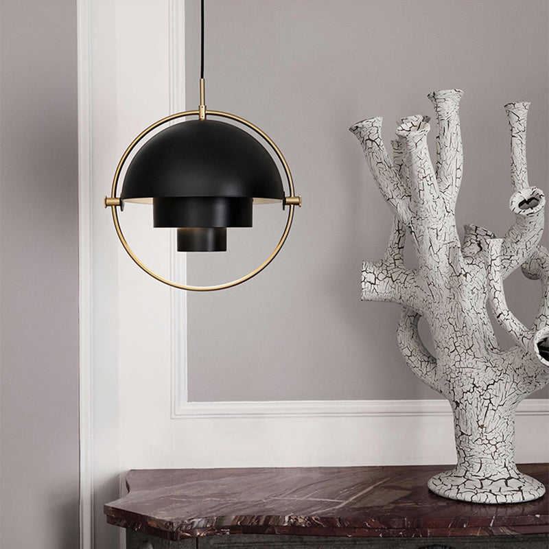 Contemporary Shaded Hanging Light Fixture Metal Living Room Ceiling Pendant Light