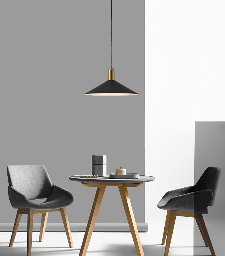 13.7 "Amplio modernismo Cono Metal Luz colgante Lámpara de minimalismo Lámpara colgante para dormitorio