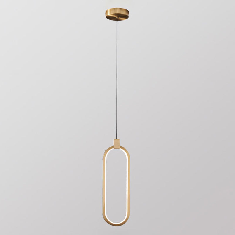 Minimalist LED Hanging Ceiling Light Aluminum 1-Light Linear Ceiling Pendant Light