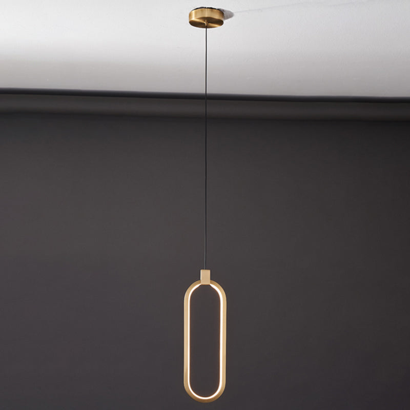 Minimalist LED Hanging Ceiling Light Aluminum 1-Light Linear Ceiling Pendant Light