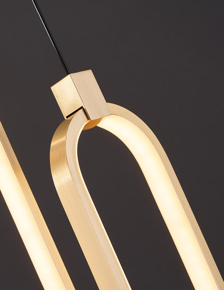 Minimalist LED Hanging Ceiling Light Aluminum 1-Light Linear Ceiling Pendant Light