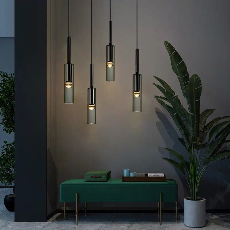 Black Minimaliste à 1 lumière LED Down Lighting Crystal suspendu Pendant Light pour la chambre