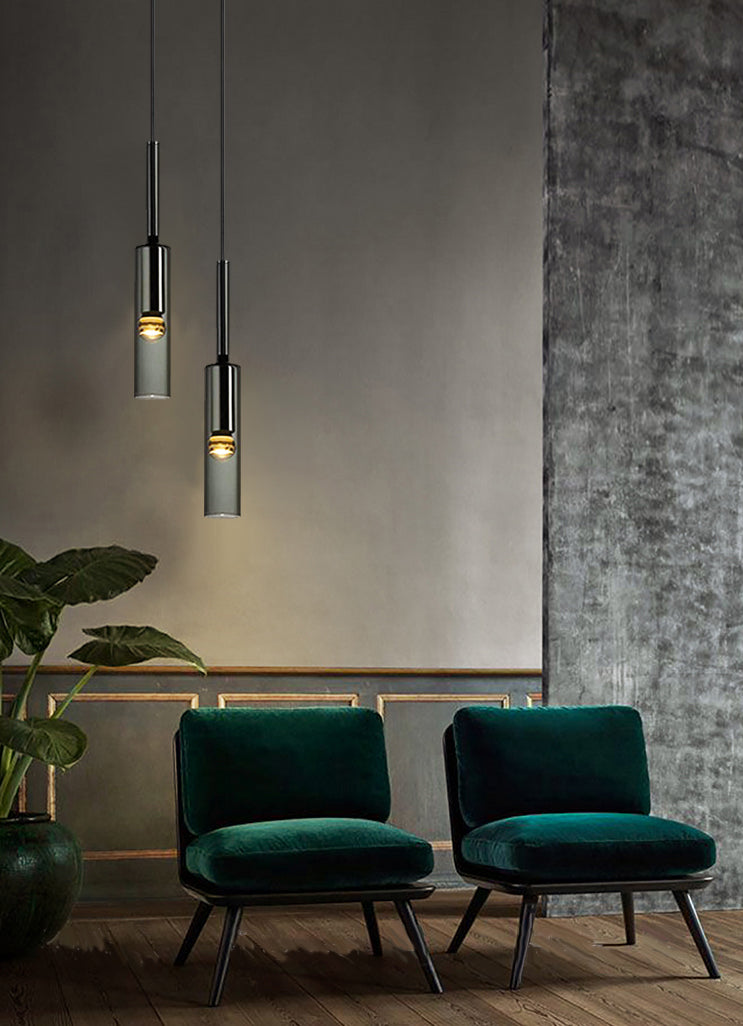 Black Minimaliste à 1 lumière LED Down Lighting Crystal suspendu Pendant Light pour la chambre