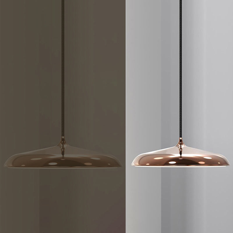 Rose Gold eigentijdse druppel hanger Slim 1-licht metalen plafondlicht voor eetkamer