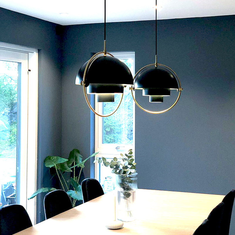 Costilería colgante colgante de hierro negro Luz de 1 luces de 1 luces para sala de estar