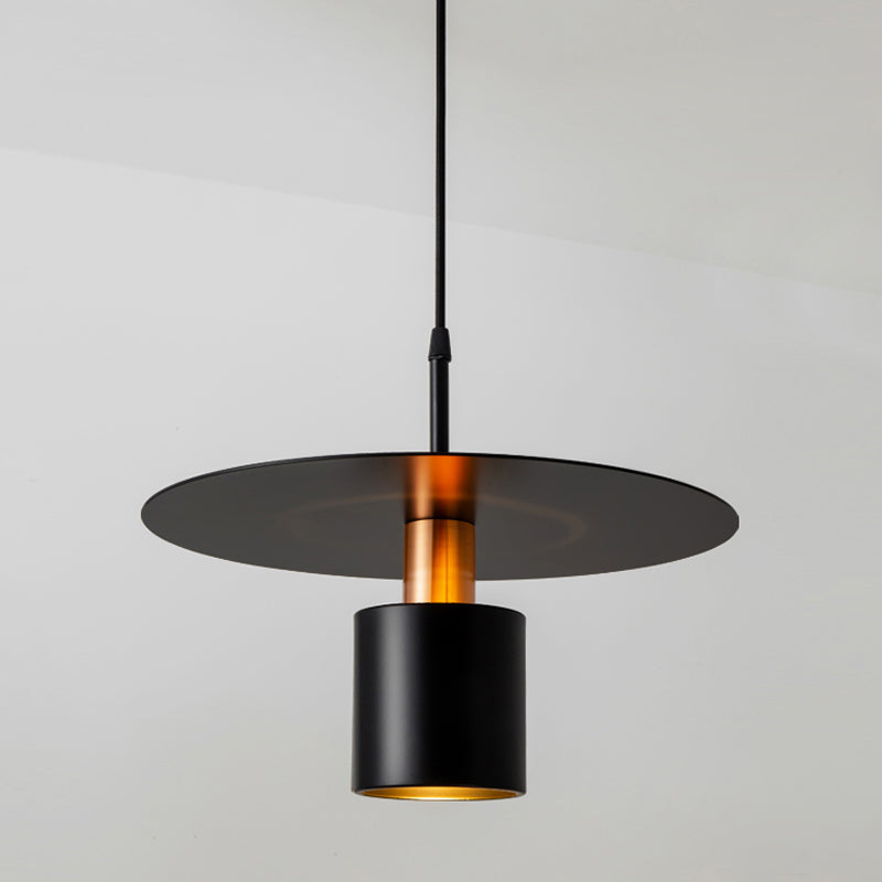 Black Metal Disco Metal Sombra colgante Ligero de hierro Moderno Iluminación para comedor para comedor