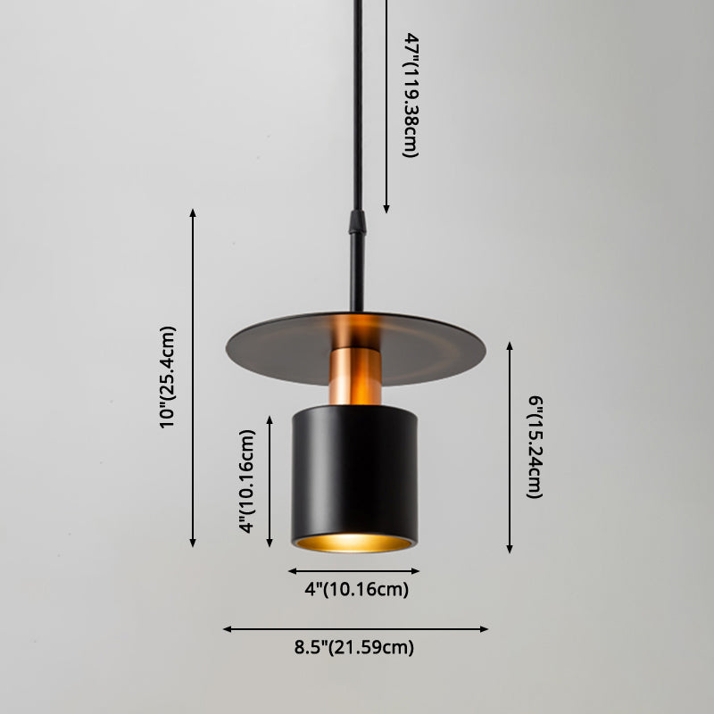 Black Metal Disco Metal Sombra colgante Ligero de hierro Moderno Iluminación para comedor para comedor