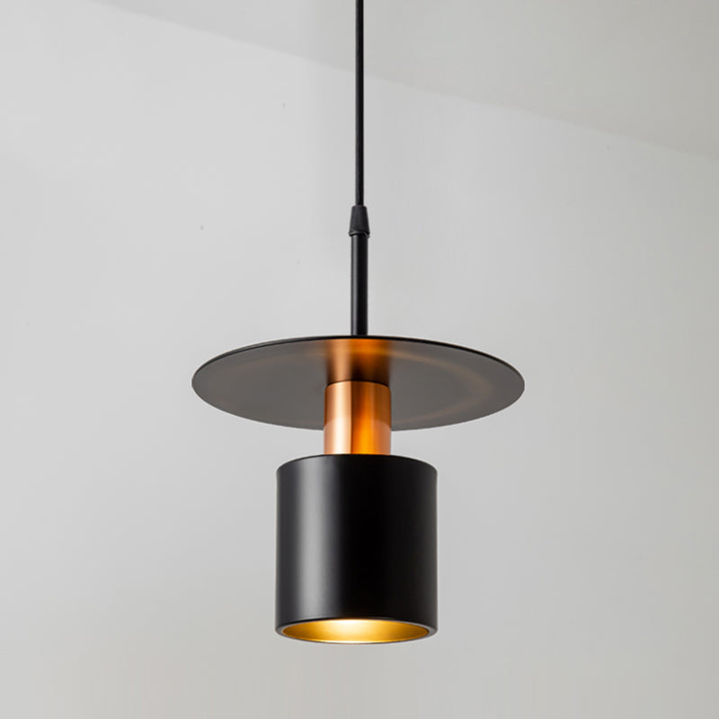 Black Metal Disco Metal Sombra colgante Ligero de hierro Moderno Iluminación para comedor para comedor