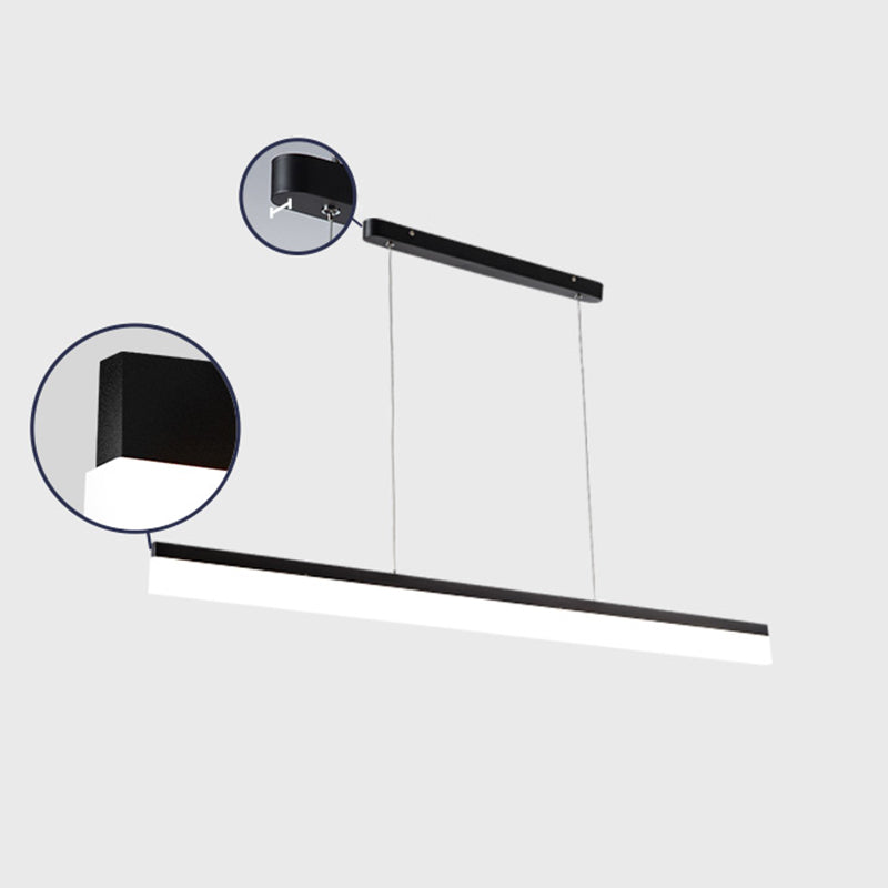 Black Aluminum Minimal Ceiling Lamp 1-Light LED Pendant Lighting Fixture for Office