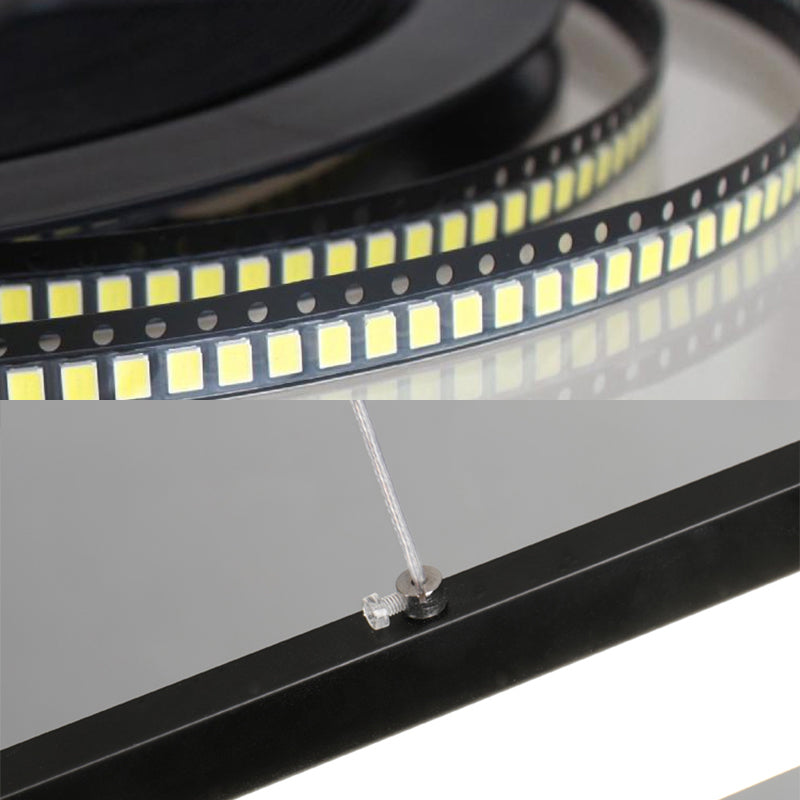 Black Aluminum Minimal Ceiling Lamp 1-Light LED Pendant Lighting Fixture for Office