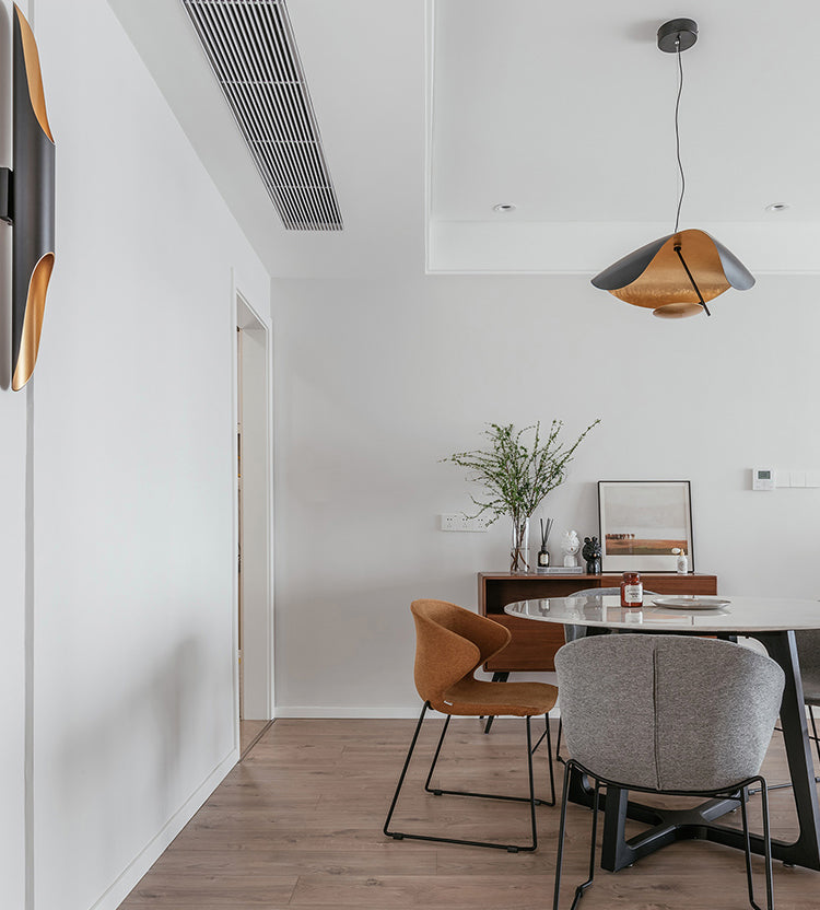 Zwarte hoed Iron Down Lighting Pendant eigentijds 1-licht plafondlicht voor eetkamer