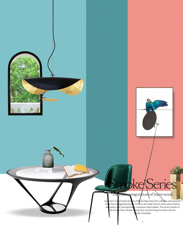 Zwarte hoed Iron Down Lighting Pendant eigentijds 1-licht plafondlicht voor eetkamer