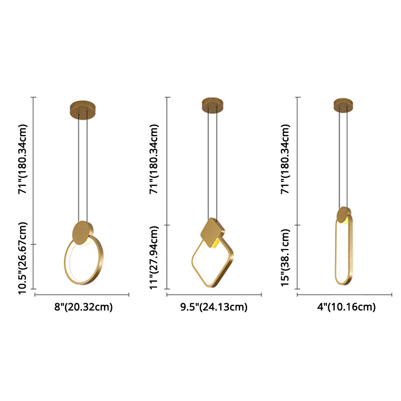 Simplicity Linear Hanging Light Kit Aluminum 1-Light Ceiling Light for Dining Room