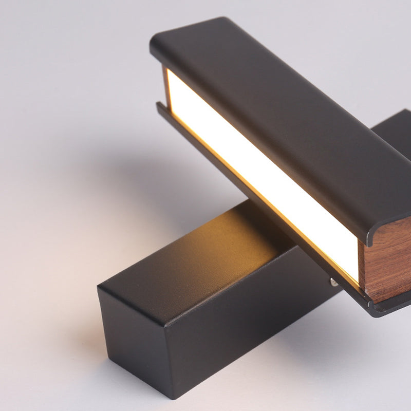 350 ° roteerbare rechthoekige LED -wandlamp 7,5 "brede Noordse eenvoudstijl metaal SCONCE Licht met onafhankelijke schakelaar