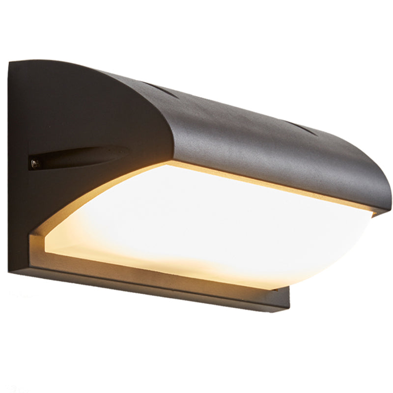 Moderno semplice rettangolo a parete rettangolo montato a parete lampada da parete in alluminio a 1 luce per giardino