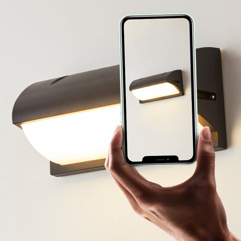 Moderno semplice rettangolo a parete rettangolo montato a parete lampada da parete in alluminio a 1 luce per giardino