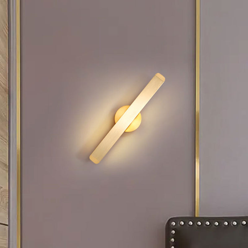 Geborsteld goud rechthoekige LED -wandlamp roteerbaar ontwerp Noordse eenvoud Aluminium SCONCE LICHT VOOR BEDBAAR