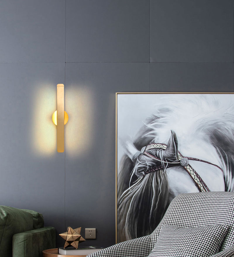 Geborsteld goud rechthoekige LED -wandlamp roteerbaar ontwerp Noordse eenvoud Aluminium SCONCE LICHT VOOR BEDBAAR