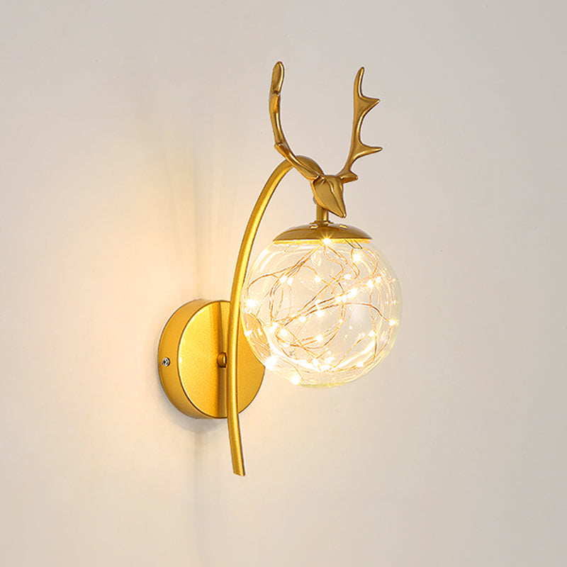 Lampade a parete in vetro trasparente globo a 1 luce moderna a montaggio a parete per soggiorno