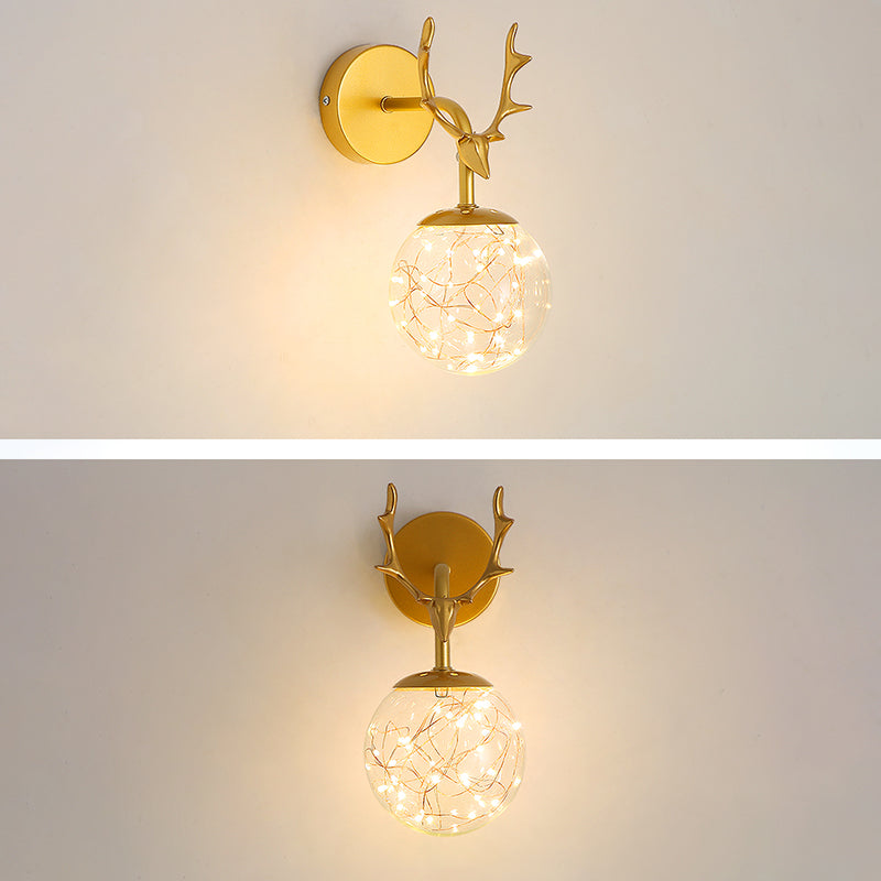 Lampade a parete in vetro trasparente globo a 1 luce moderna a montaggio a parete per soggiorno