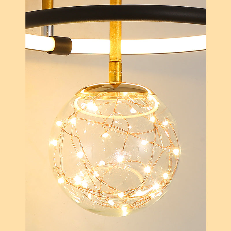 Lampade a parete in vetro trasparente globo a 1 luce moderna a montaggio a parete per soggiorno