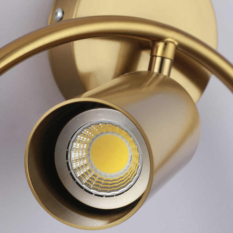 13" H Nordic Style Metal Ring Wall Lamp 1-Light Cylindrical Spotlight Sconce Lights for Bedroom