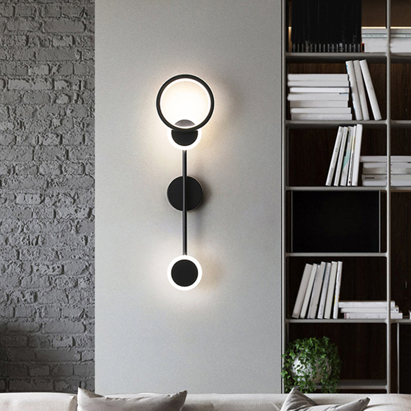 Moderni semplici luci a parete a led nere lampade a parete metallica per soggiorno