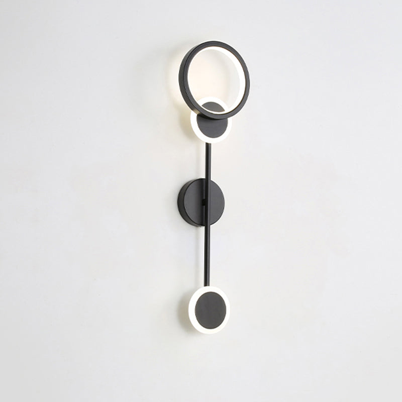 Moderni semplici luci a parete a led nere lampade a parete metallica per soggiorno