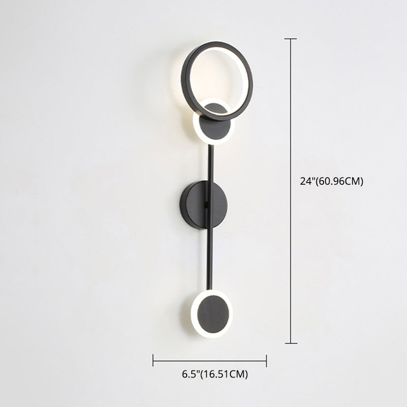 Moderni semplici luci a parete a led nere lampade a parete metallica per soggiorno