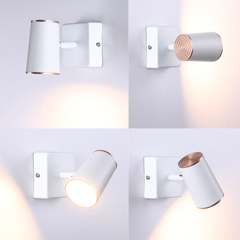 Rotatable Cylindrical Bedside Reading Lamp Modernism Simplicity Aluminum Wall Sconce for Bedroom
