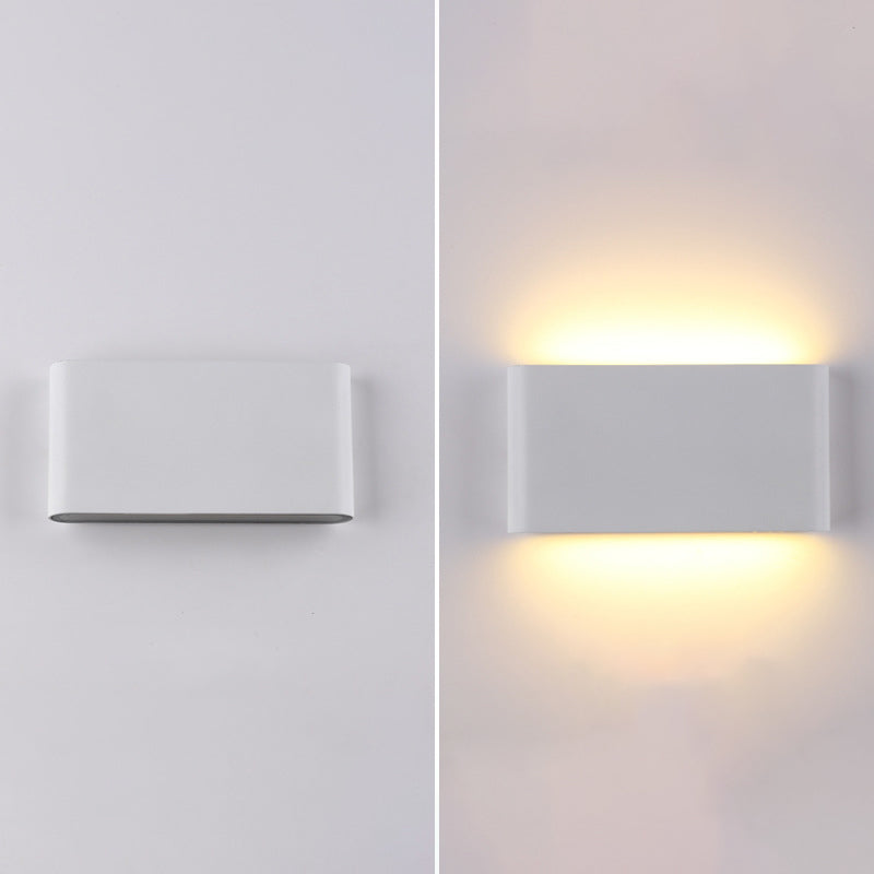 Minimalismus Aluminium LED Wandlampe zeitgemäße Stil wasserdichte Rechtecke Wandleuchte für den Innenhof Balkon