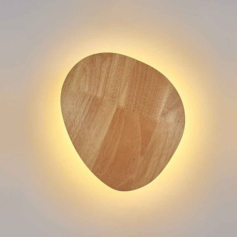 Blockfarbe kreisförmige Wandleuchten im modernen prägnanten Stil schmiedeeisere LED -Wandlampe mit Holzschatten