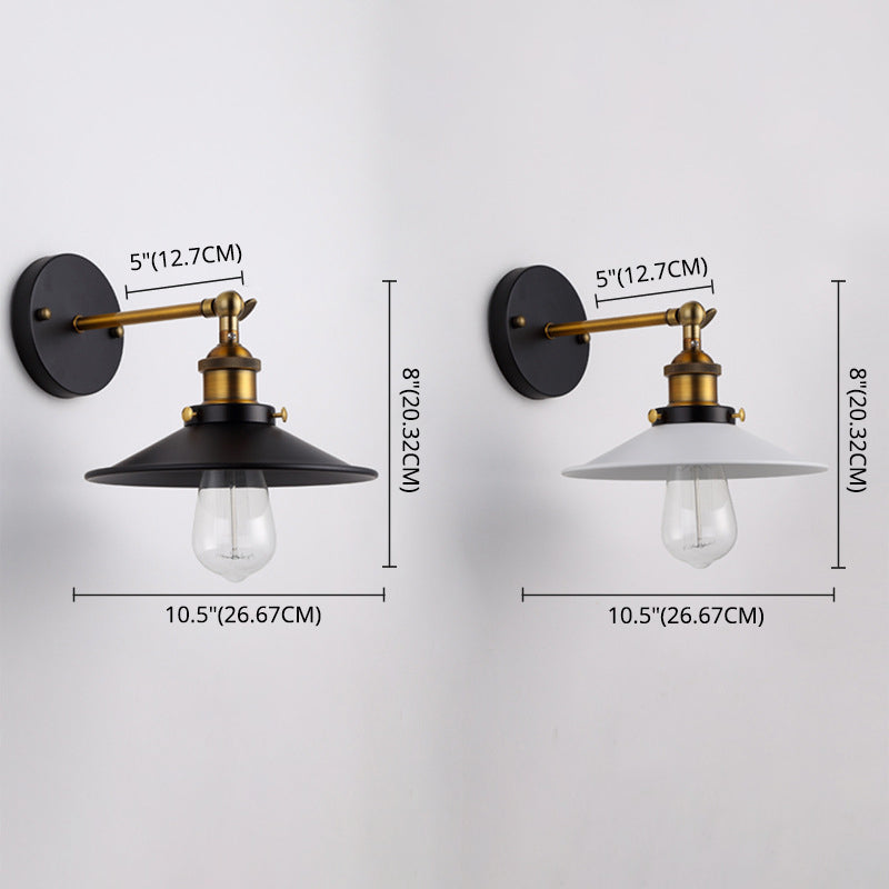 1-leichte Wandlampe für industrielle Stile mit Metalluntertasse Schatten 90 ° Verstellbarer Schwung Arm Leuchte für Coffeeshop-Restaurants