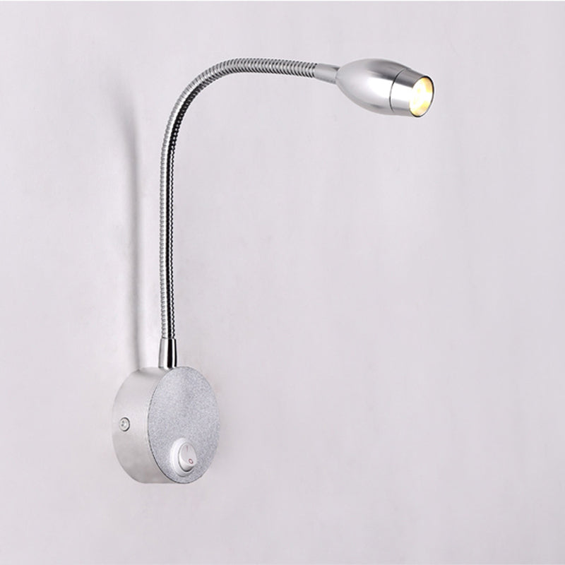 Diseño de manguera ajustable lámpara de lectura LED lámpara de montaje de pared de aluminio moderna con interruptor independiente
