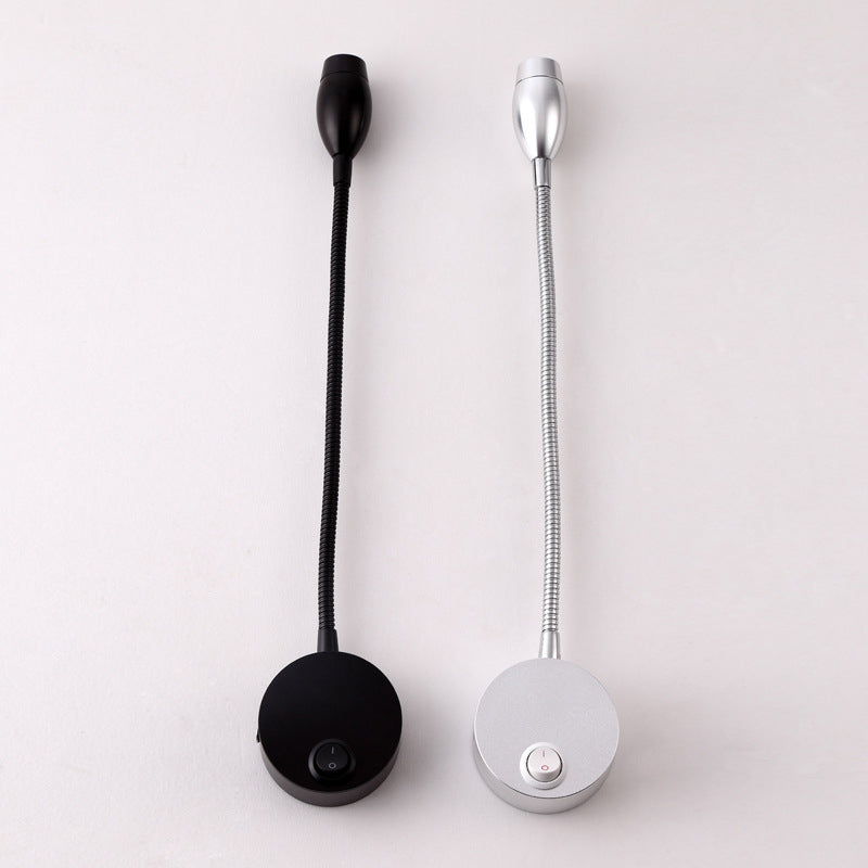Diseño de manguera ajustable lámpara de lectura LED lámpara de montaje de pared de aluminio moderna con interruptor independiente