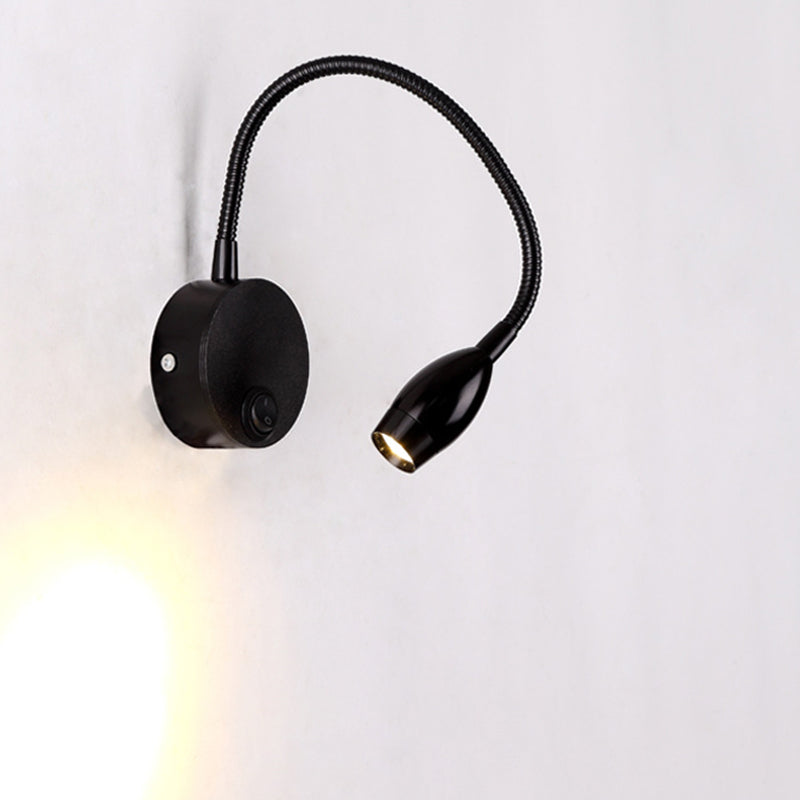 Diseño de manguera ajustable lámpara de lectura LED lámpara de montaje de pared de aluminio moderna con interruptor independiente