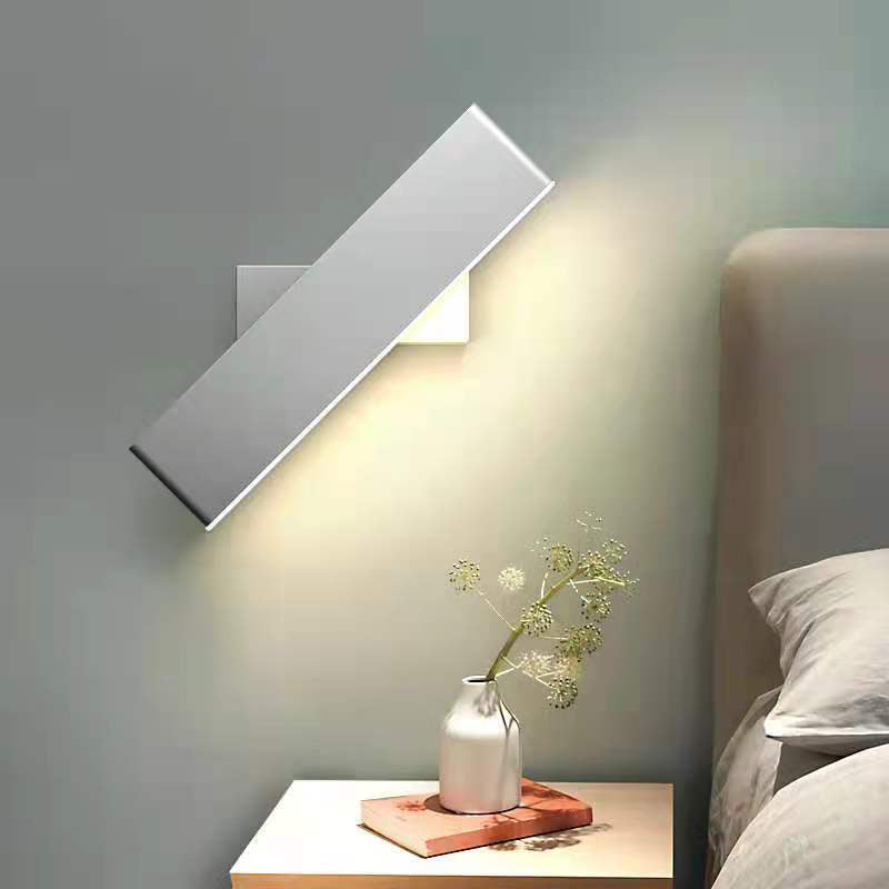 Rectangular Wrought Iron Wall Sconce in Modern Minimalist Style Macaron Wall Lamp with Acrylic Shade