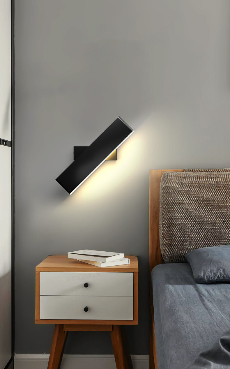 Amplia de pared de hierro forjado rectangular en una moderna lámpara de pared de macarrón de estilo minimalista con sombra acrílica