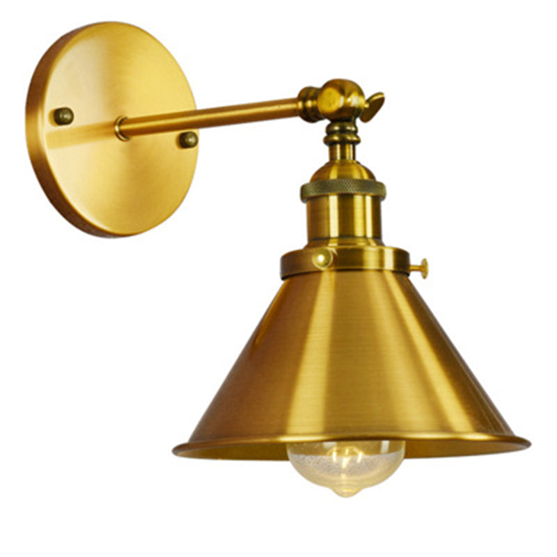 Elektroplattierte Kupfer Vintage Industrial Style Wandlampenschwung Arm Design Single Lampenleuchte für Restaurants