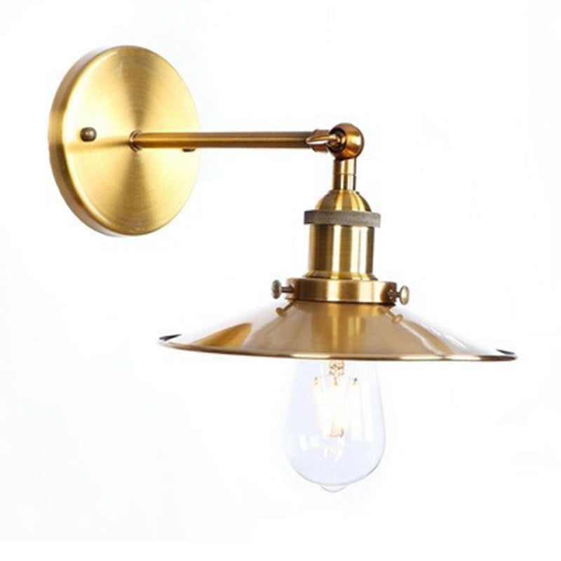 Elektroplattierte Kupfer Vintage Industrial Style Wandlampenschwung Arm Design Single Lampenleuchte für Restaurants