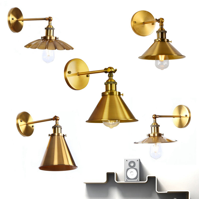 Elektroplattierte Kupfer Vintage Industrial Style Wandlampenschwung Arm Design Single Lampenleuchte für Restaurants