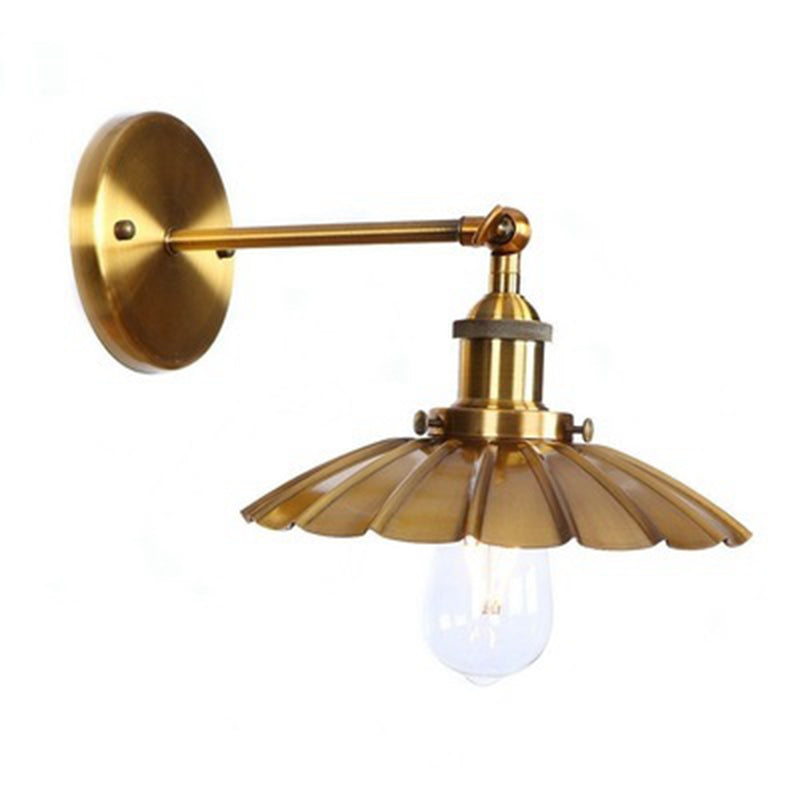 Elektroplattierte Kupfer Vintage Industrial Style Wandlampenschwung Arm Design Single Lampenleuchte für Restaurants