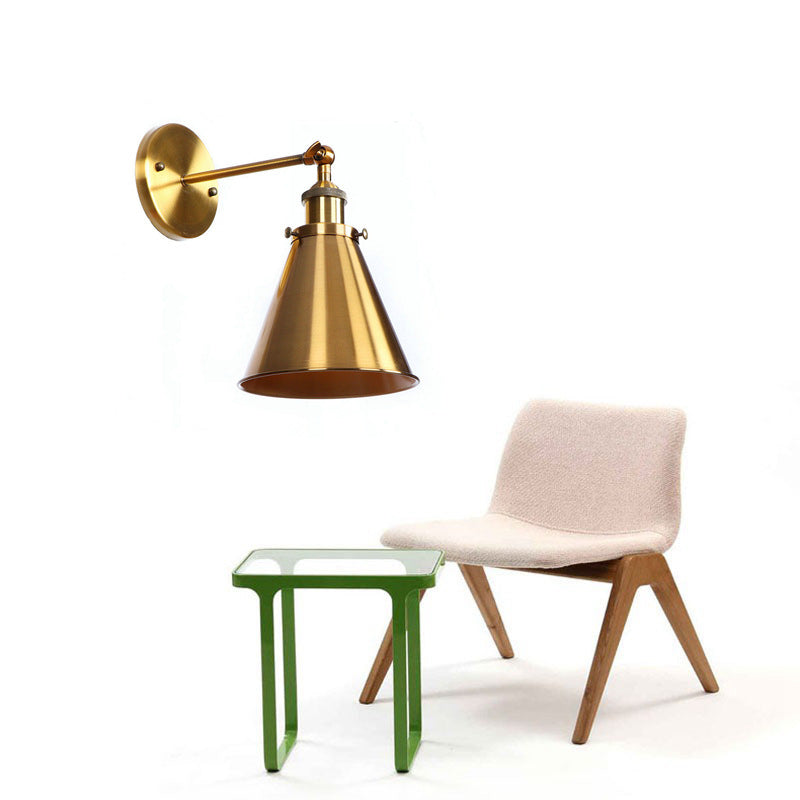 Elektroplattierte Kupfer Vintage Industrial Style Wandlampenschwung Arm Design Single Lampenleuchte für Restaurants