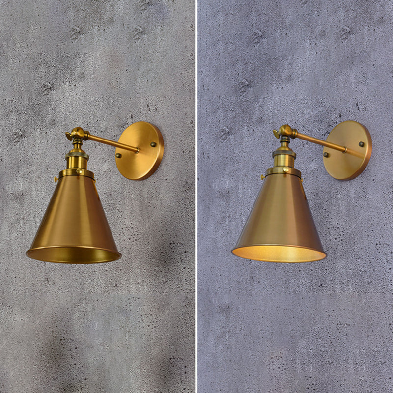 Elektroplattierte Kupfer Vintage Industrial Style Wandlampenschwung Arm Design Single Lampenleuchte für Restaurants