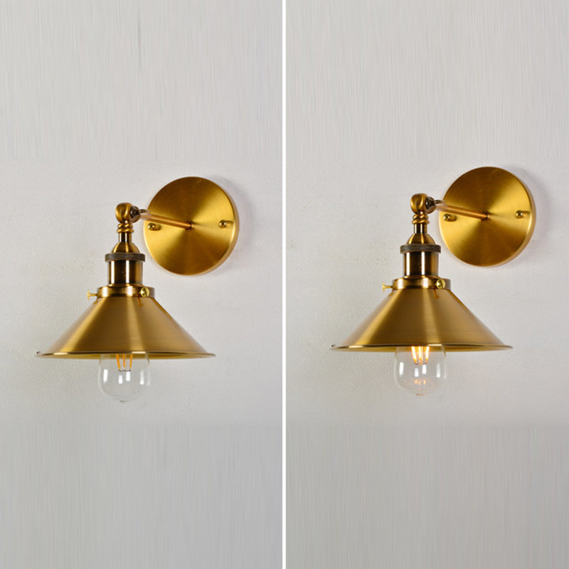 Elektroplattierte Kupfer Vintage Industrial Style Wandlampenschwung Arm Design Single Lampenleuchte für Restaurants