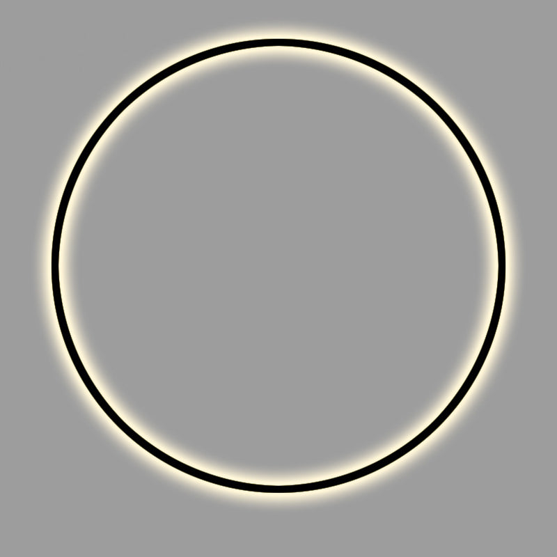 Black Minimalism Round Lines LED Wall Lamp Nordic Style Aluminum Sconce Light for Living Room