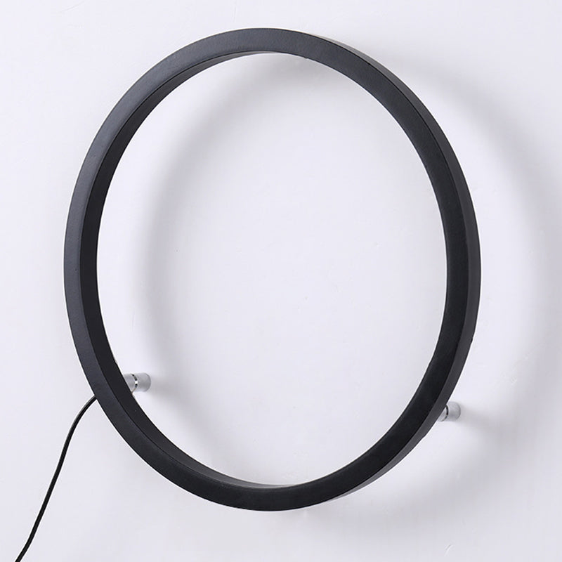 Zwart minimalisme Ronde lijnen LED Wall Lamp Noordse stijl Aluminium SCONCE Licht voor woonkamer