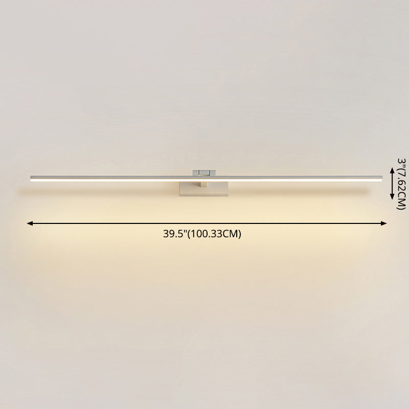 Modern Minimalist Style Linear Wall Mounted Vanity Lights Aluminum 1 Light Vanity Mirror Lights for Bathroom