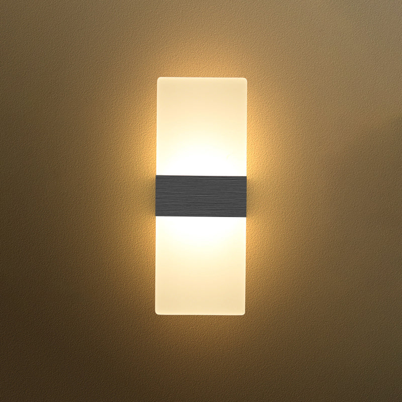 Lampada da parete per tonalità rettangolare in alluminio modernista Light Sconce a 1 luce per camera da letto
